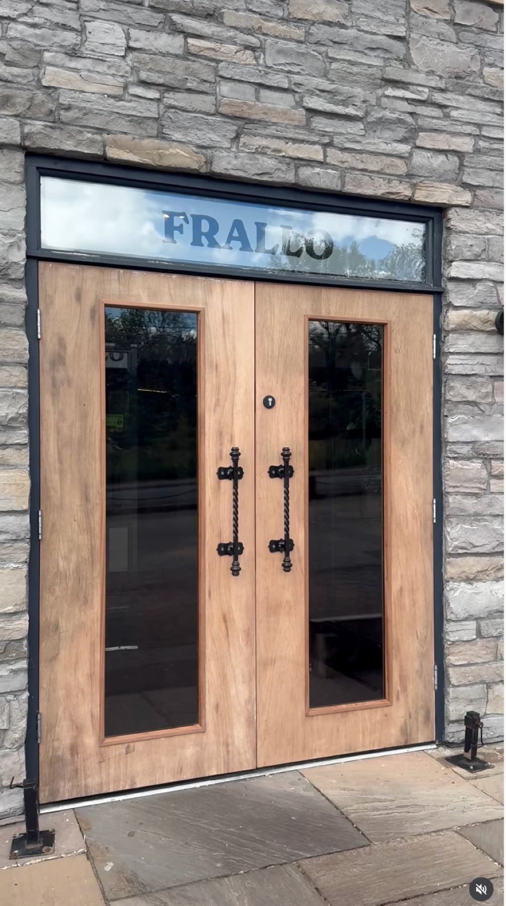 New external glazed fire-rated timber doors at Frallo restaurant